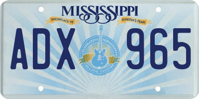 MS license plate ADX965