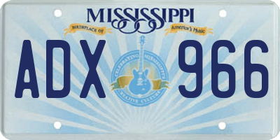 MS license plate ADX966