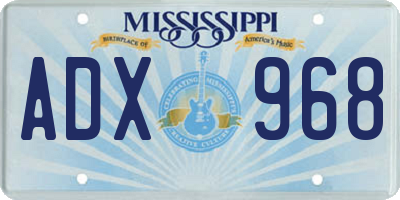 MS license plate ADX968