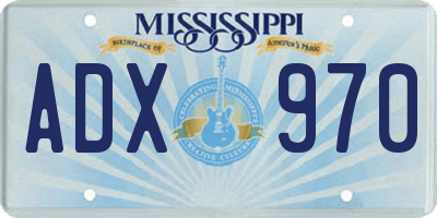 MS license plate ADX970