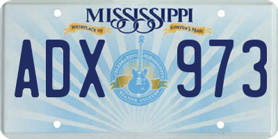 MS license plate ADX973