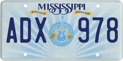 MS license plate ADX978