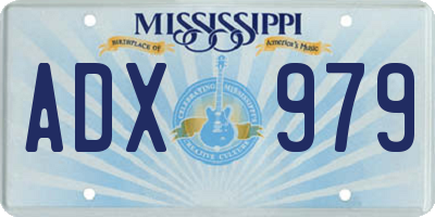 MS license plate ADX979