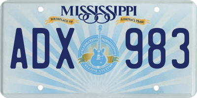 MS license plate ADX983