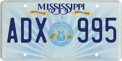 MS license plate ADX995