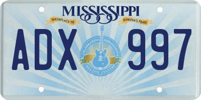 MS license plate ADX997
