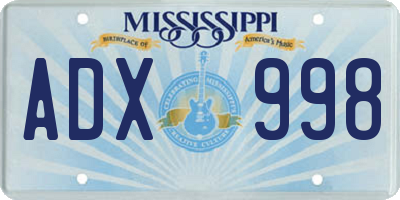 MS license plate ADX998