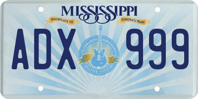 MS license plate ADX999