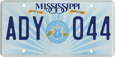 MS license plate ADY044