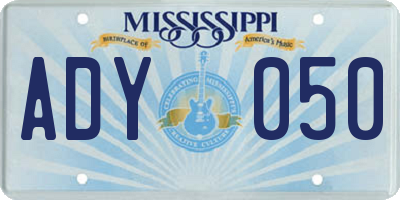 MS license plate ADY050