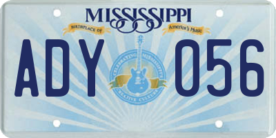 MS license plate ADY056