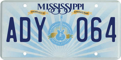 MS license plate ADY064