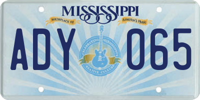 MS license plate ADY065