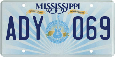MS license plate ADY069