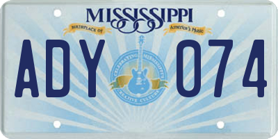 MS license plate ADY074