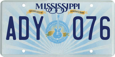MS license plate ADY076