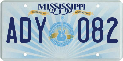 MS license plate ADY082