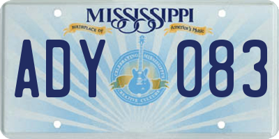 MS license plate ADY083