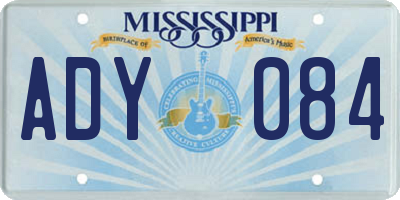 MS license plate ADY084
