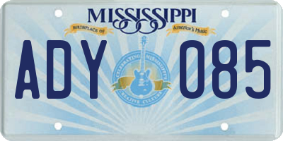 MS license plate ADY085