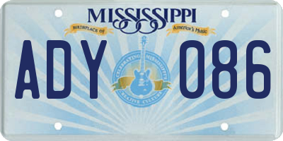 MS license plate ADY086