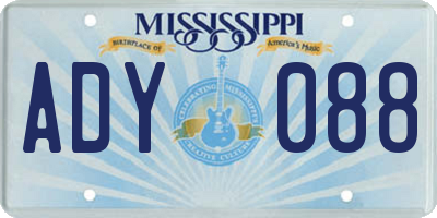 MS license plate ADY088