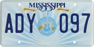 MS license plate ADY097