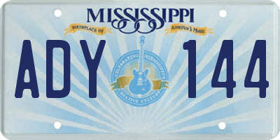 MS license plate ADY144