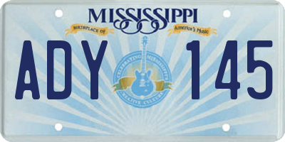 MS license plate ADY145