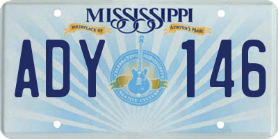 MS license plate ADY146