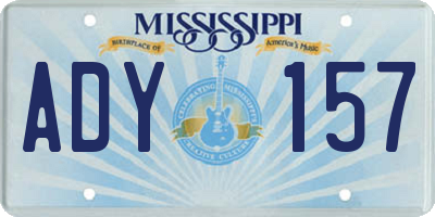 MS license plate ADY157