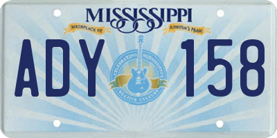 MS license plate ADY158