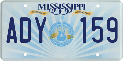 MS license plate ADY159