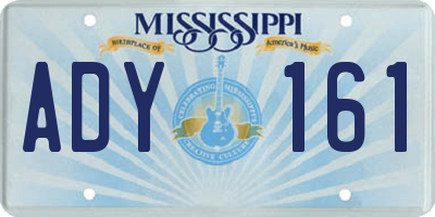 MS license plate ADY161
