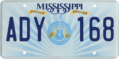 MS license plate ADY168