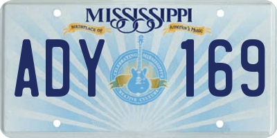 MS license plate ADY169