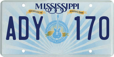 MS license plate ADY170