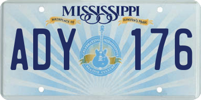 MS license plate ADY176