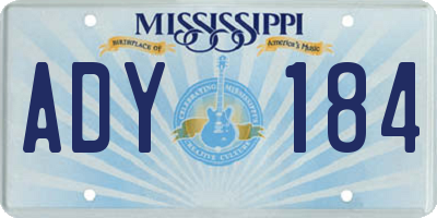 MS license plate ADY184