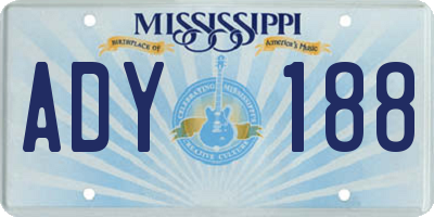 MS license plate ADY188