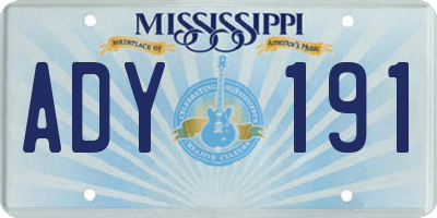 MS license plate ADY191