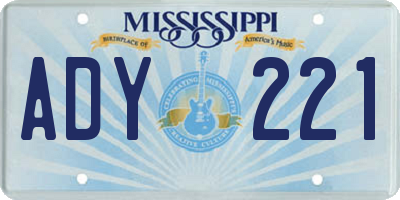 MS license plate ADY221