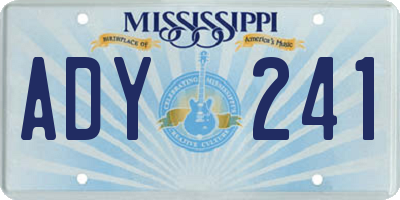MS license plate ADY241