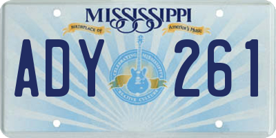 MS license plate ADY261
