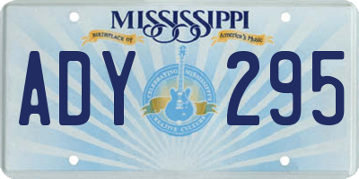 MS license plate ADY295