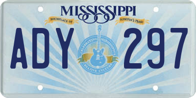MS license plate ADY297