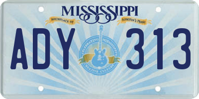 MS license plate ADY313