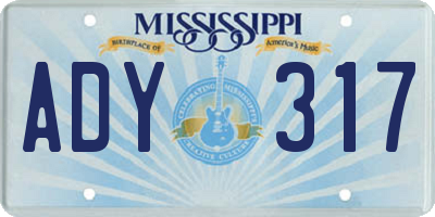 MS license plate ADY317