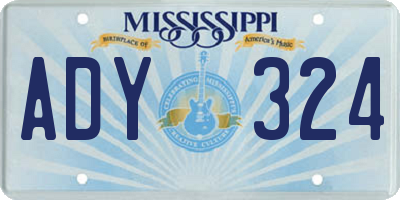 MS license plate ADY324