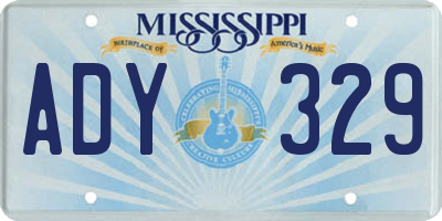 MS license plate ADY329